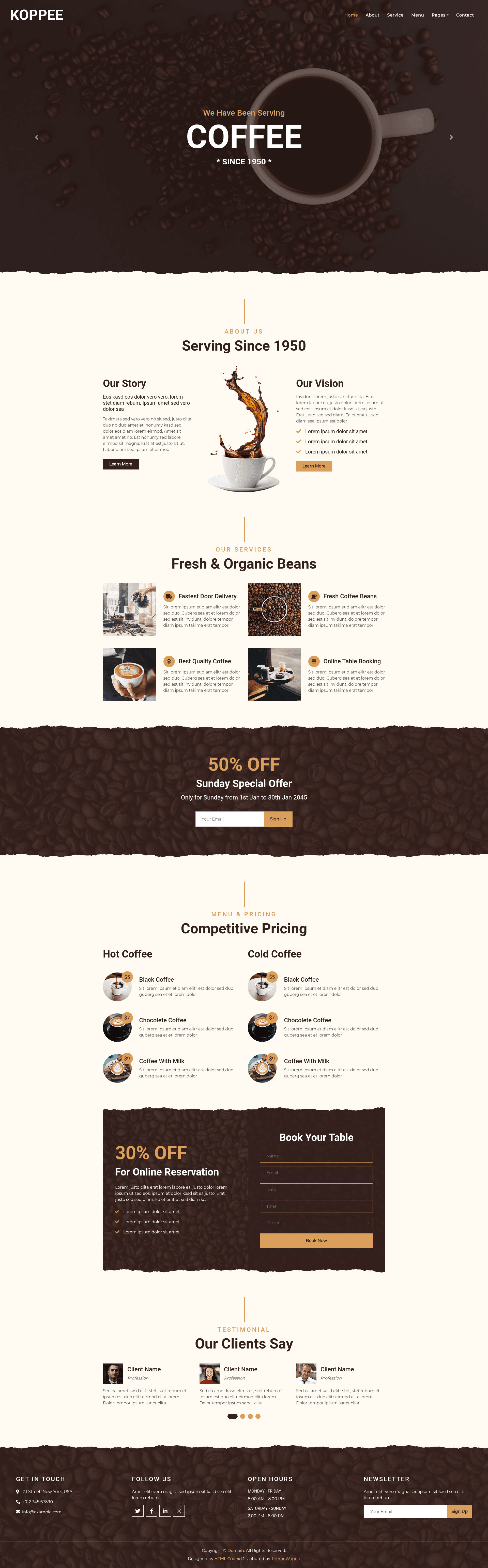 screenshot of Koppee on template0.com