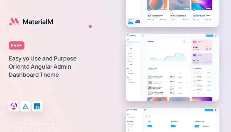 MaterialM Free Angular Material Template preview