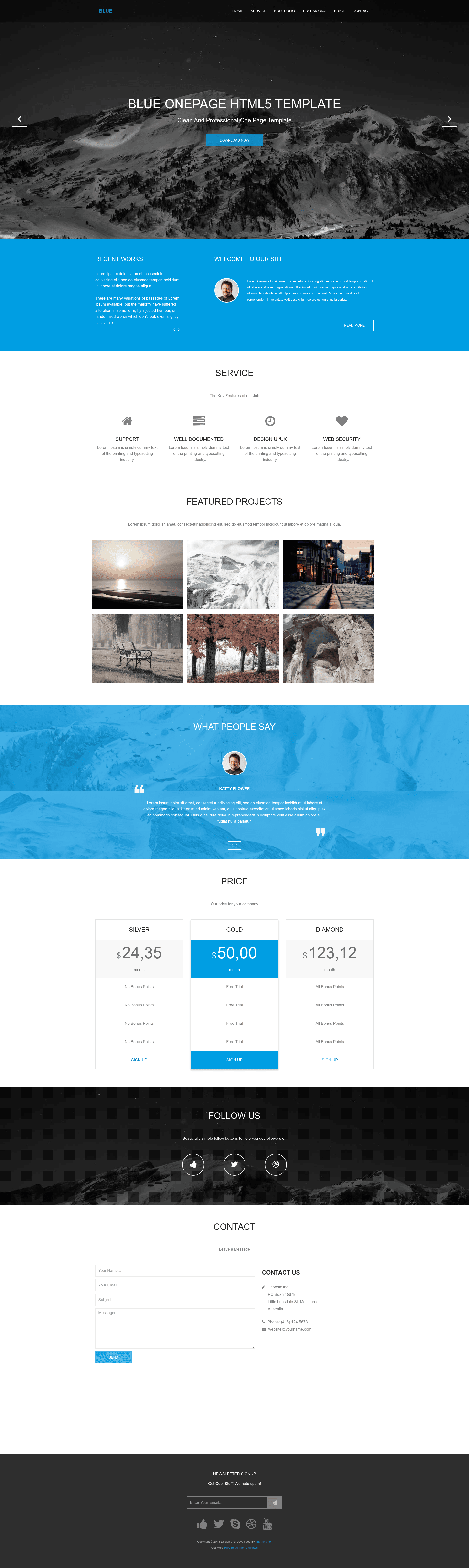 screenshot of Blue on template0.com