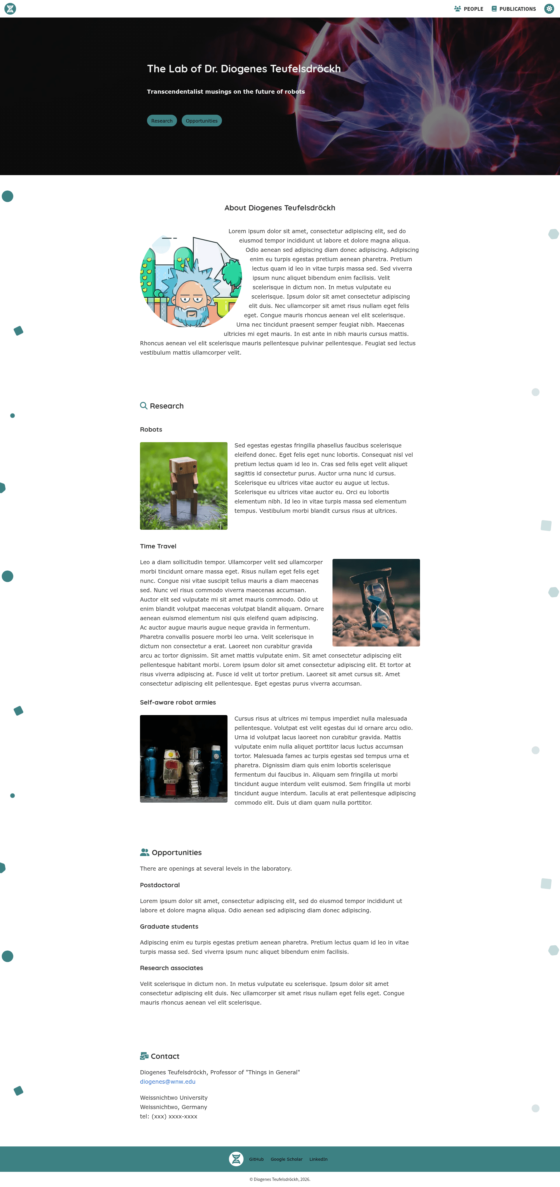 screenshot of gatsby-starter-scientist on template0.com