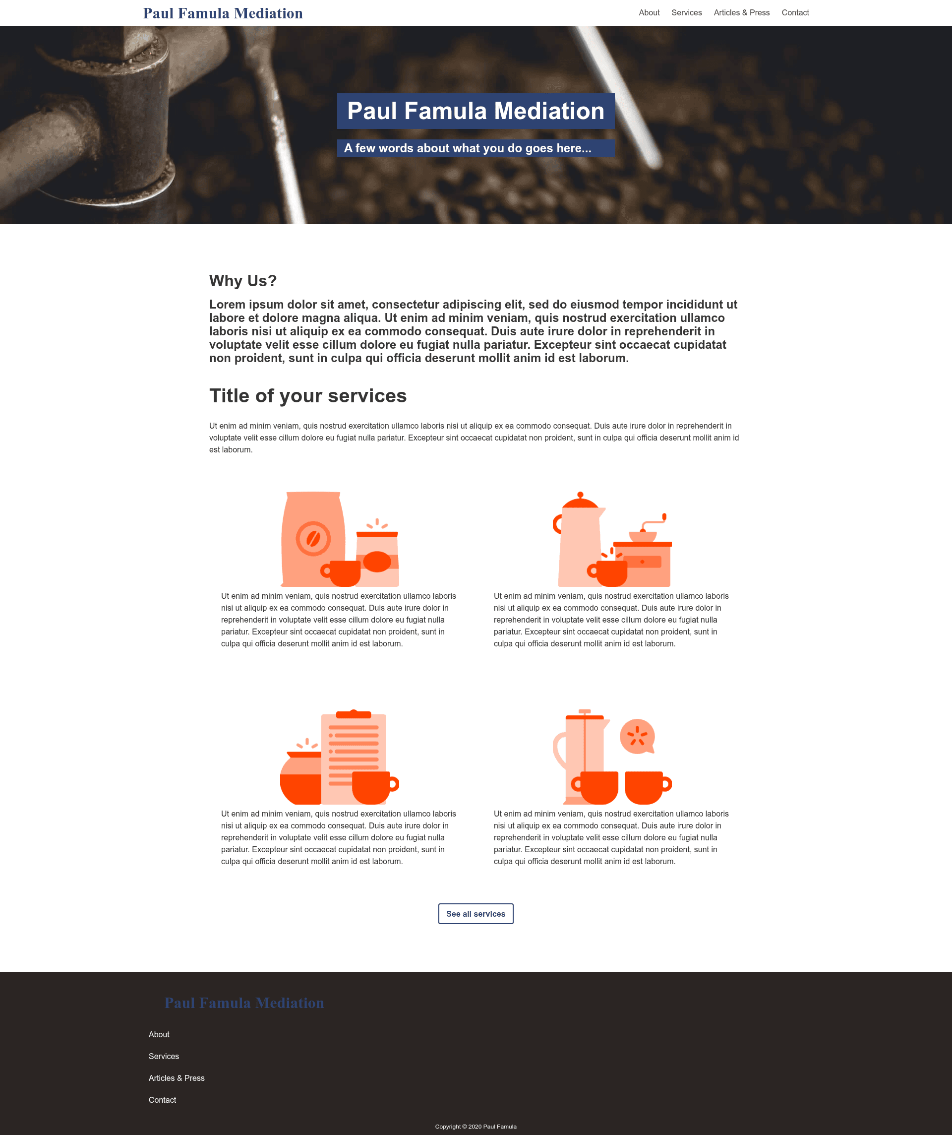 screenshot of Gatsby + Netlify CMS Starter on template0.com