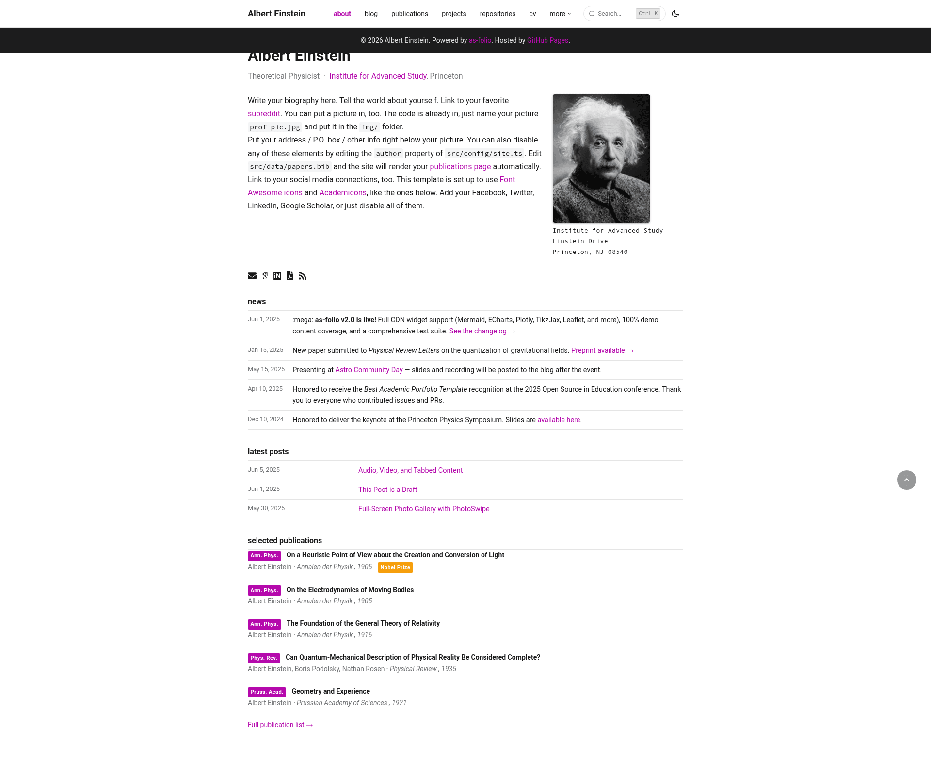 screenshot of as-folio on template0.com
