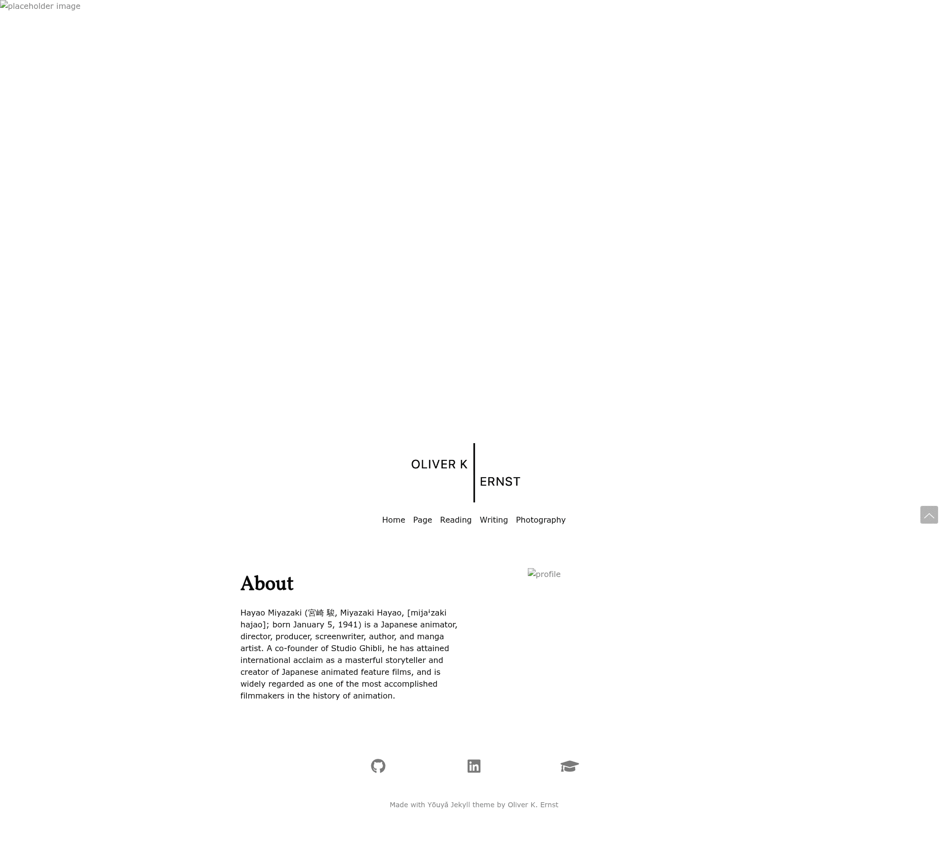screenshot of Jekyll Yōuyǎ theme on template0.com