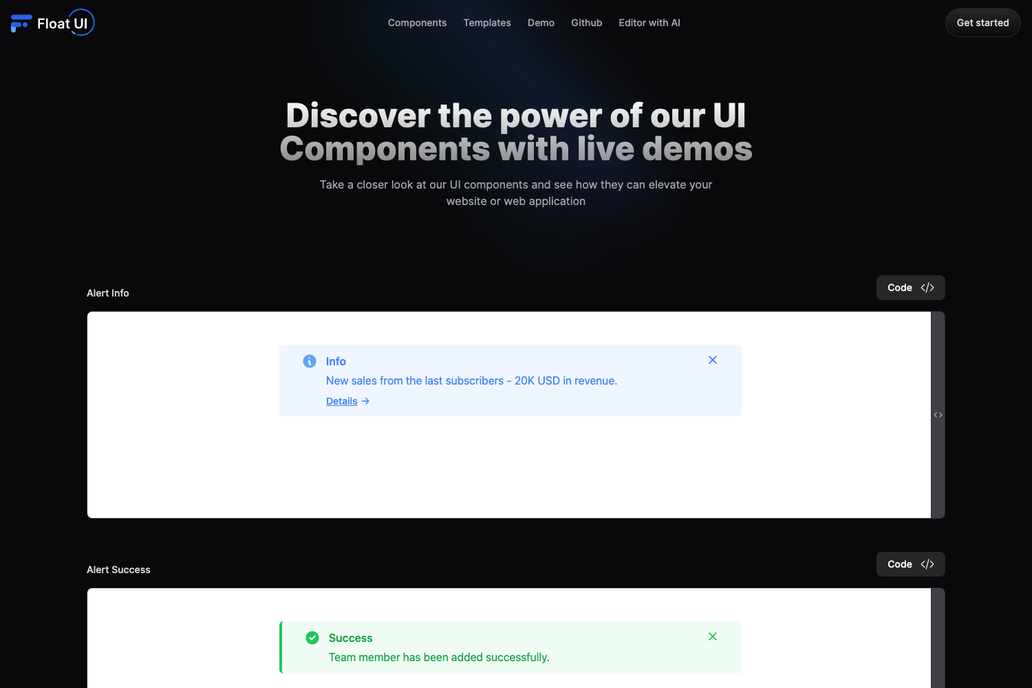 Float UI preview