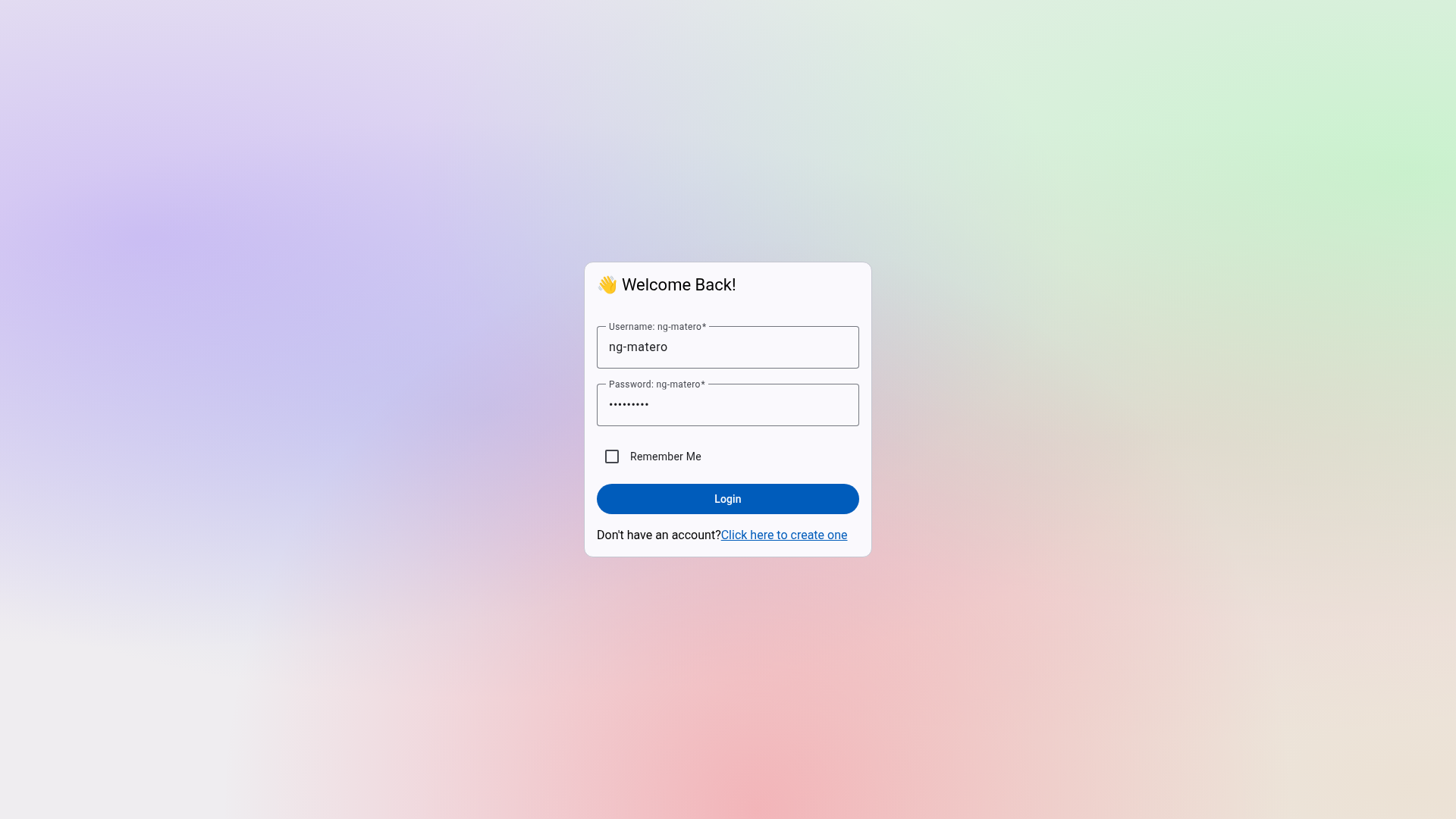 screenshot of ng-matero on template0.com