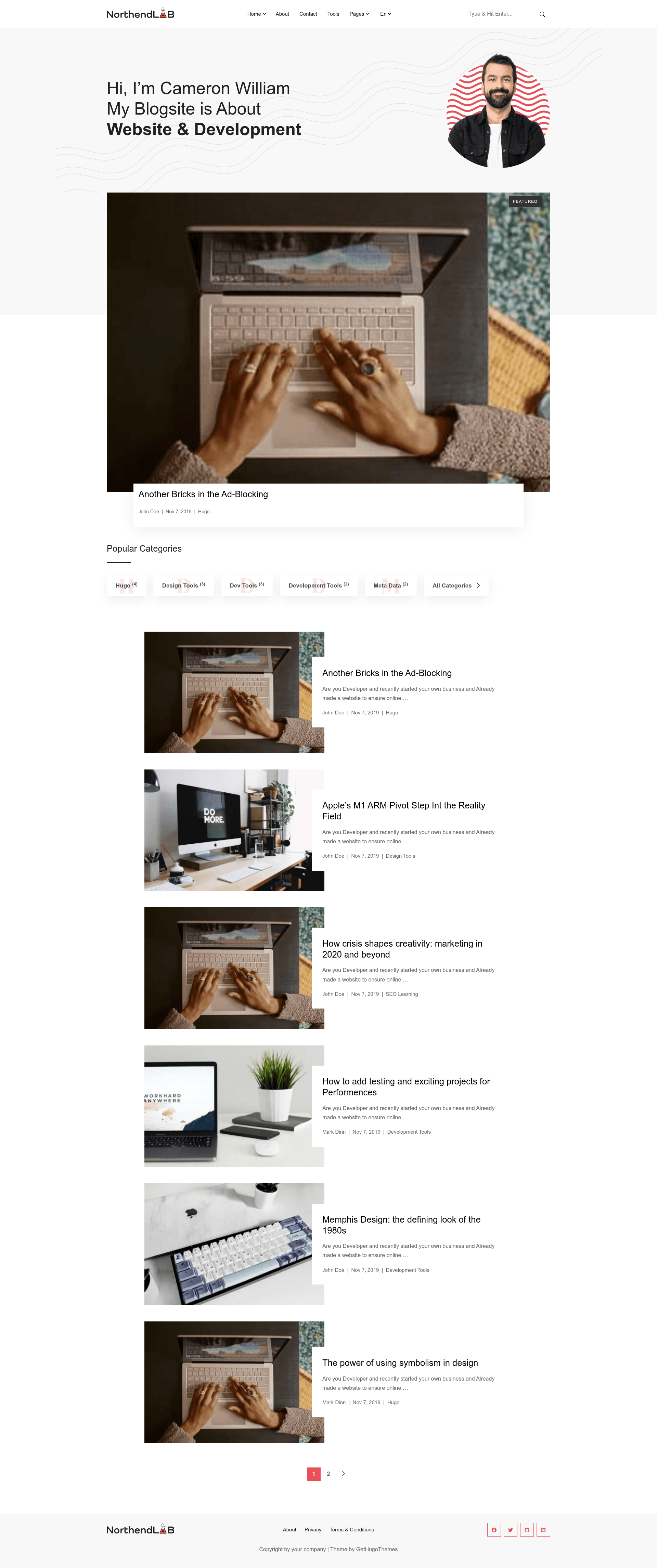 screenshot of Northendlab Light on template0.com