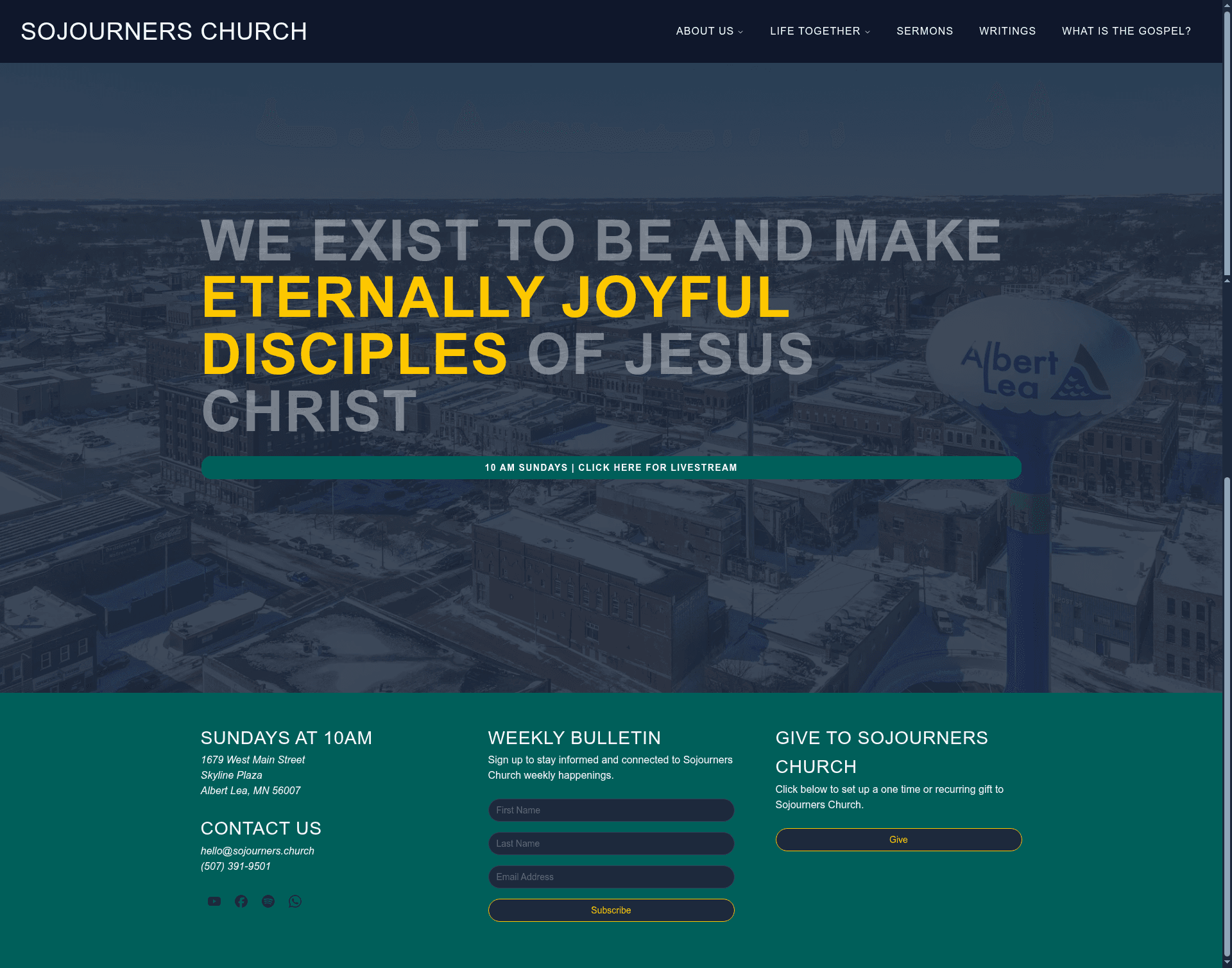 screenshot of Astro Church on template0.com