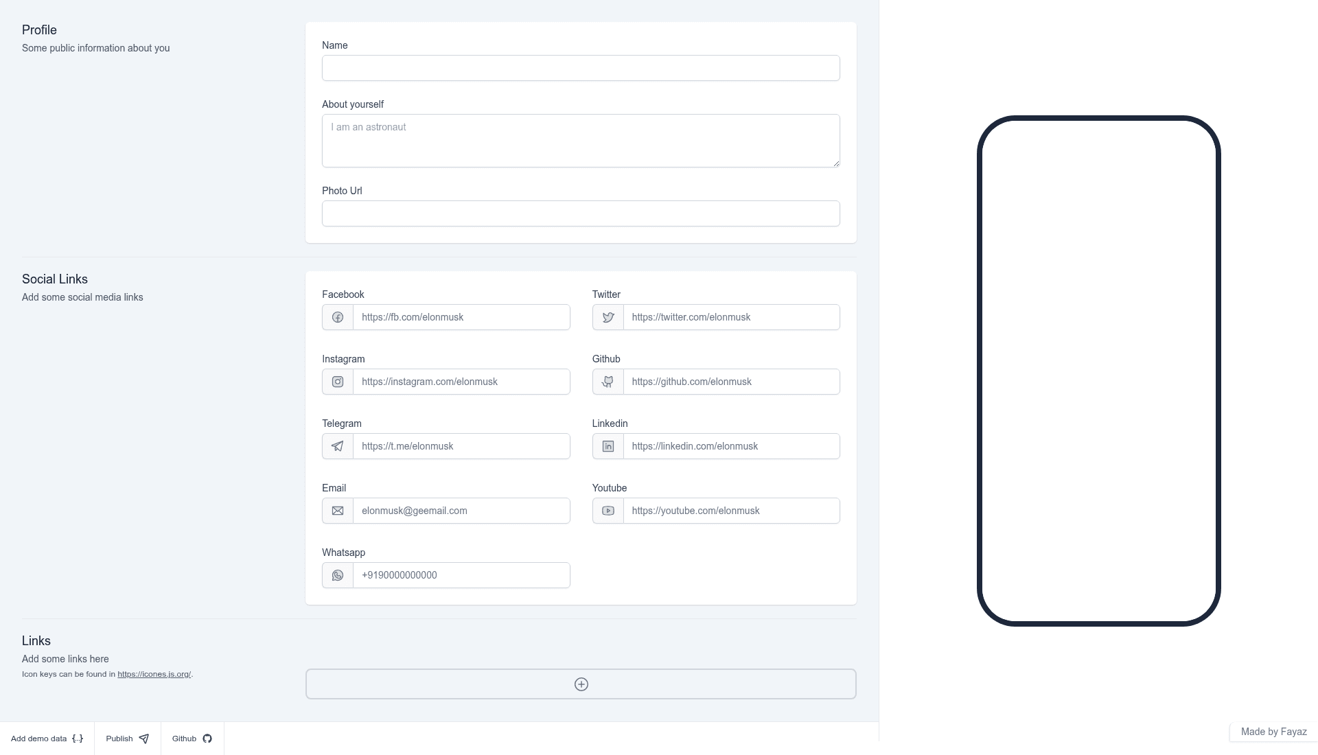 screenshot of Onelink on template0.com