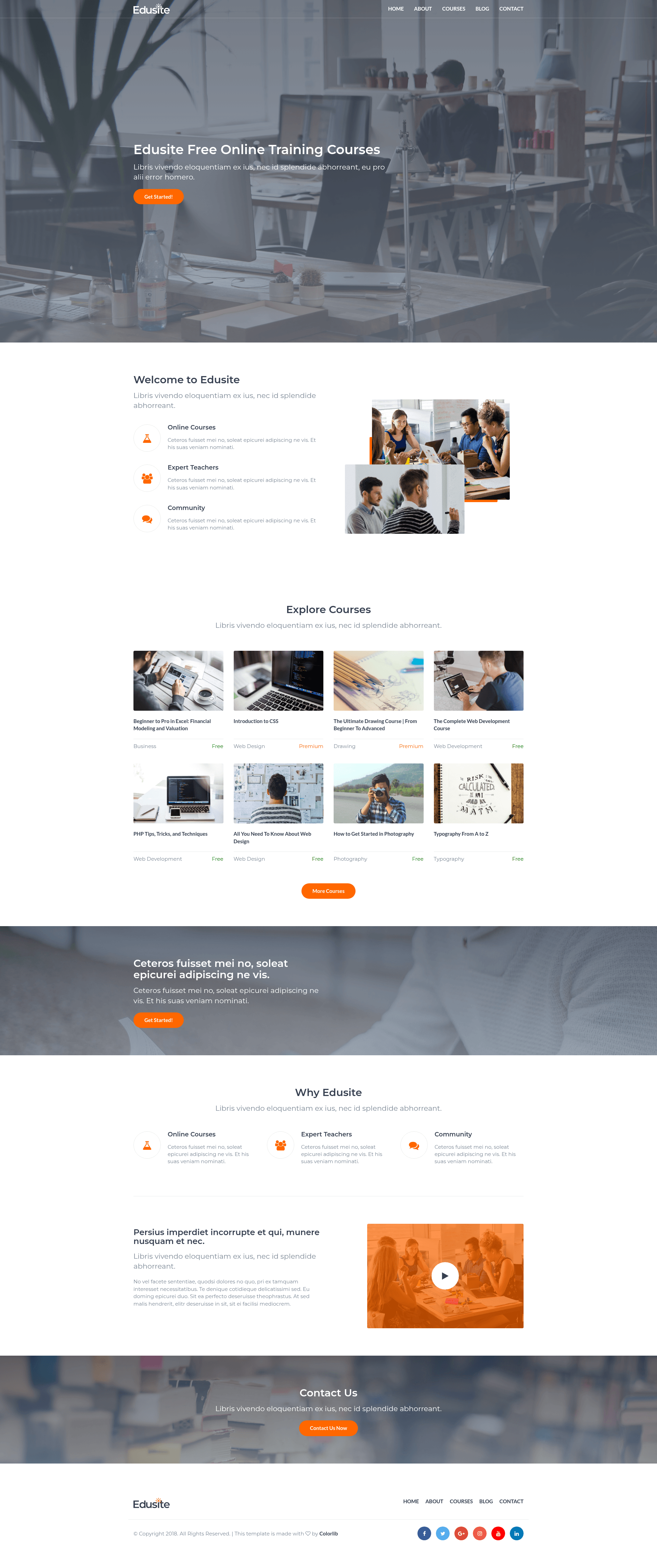 screenshot of Edusite – Free Bootstrap Education Template on template0.com