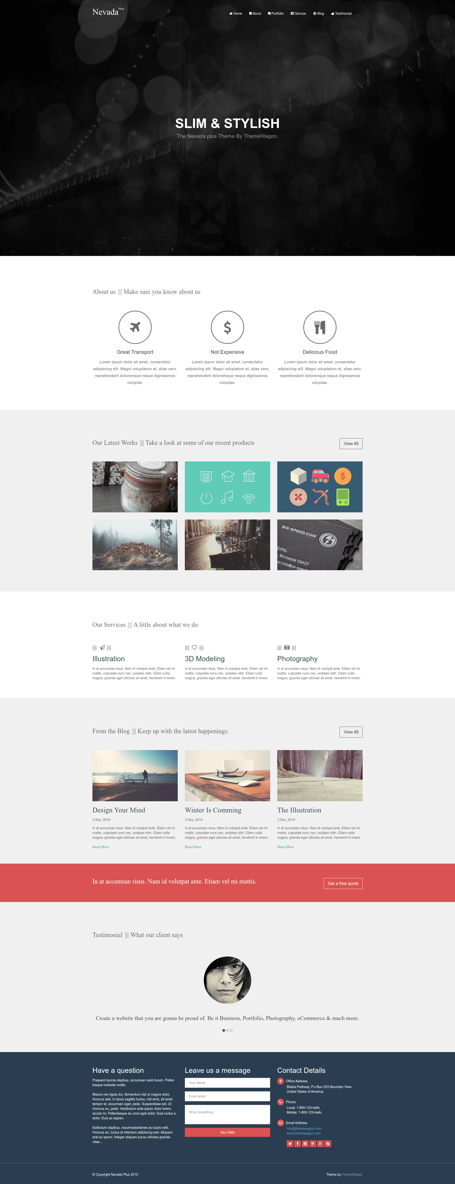 screenshot of Nevada Plus – A Free Responsive HTML5 Agency Template on template0.com
