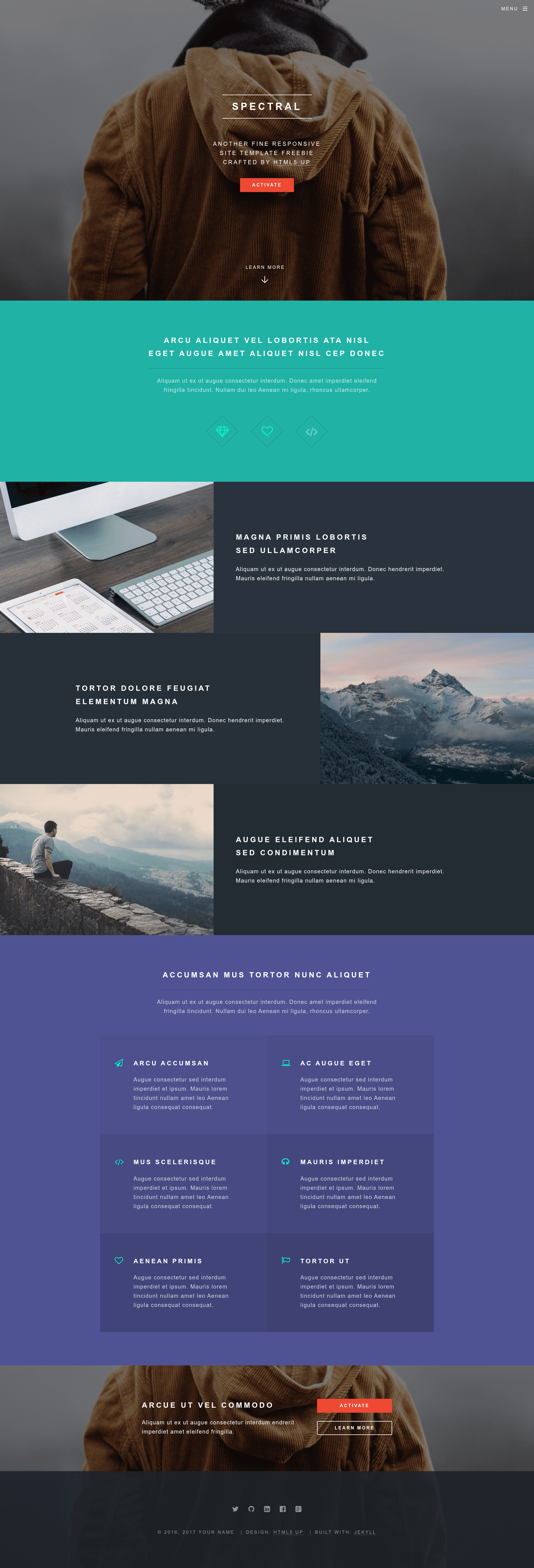 screenshot of Spectral on template0.com