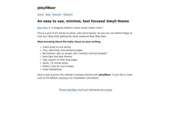 Image for jekyllBear on template0.com Image for jekyllBear on template0.com