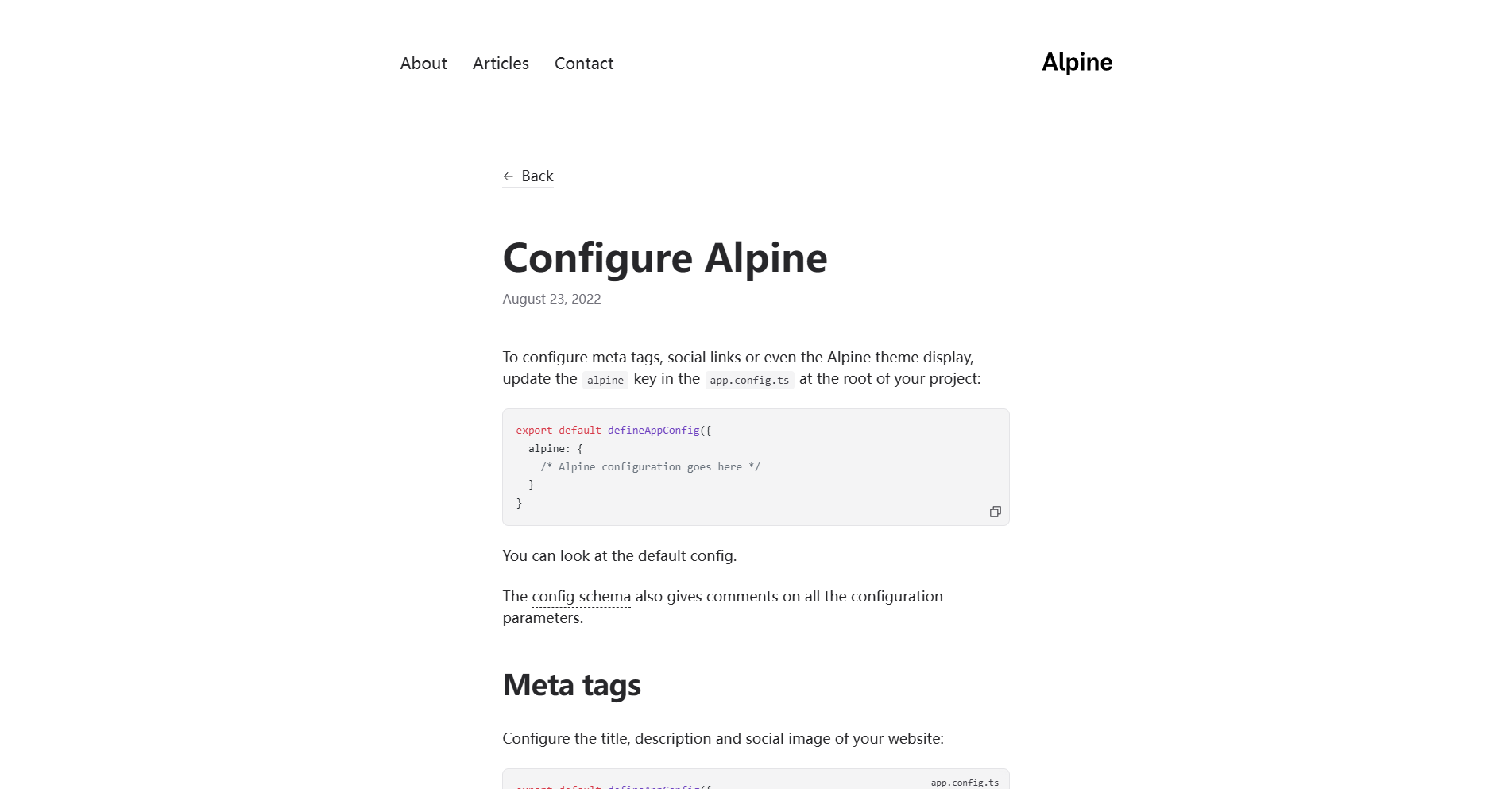 Image for Alpine Blog(blog nextjs template) on template0.com