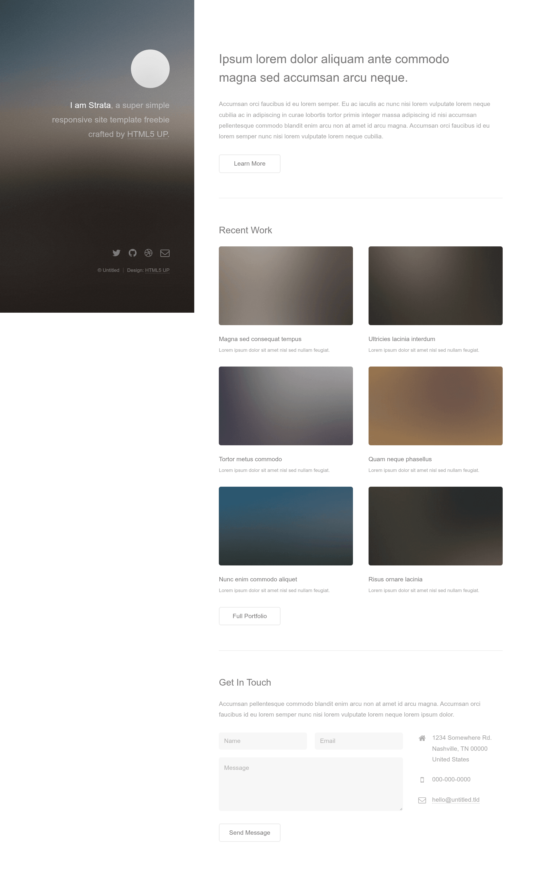 screenshot of Strata Jekyll Theme on template0.com