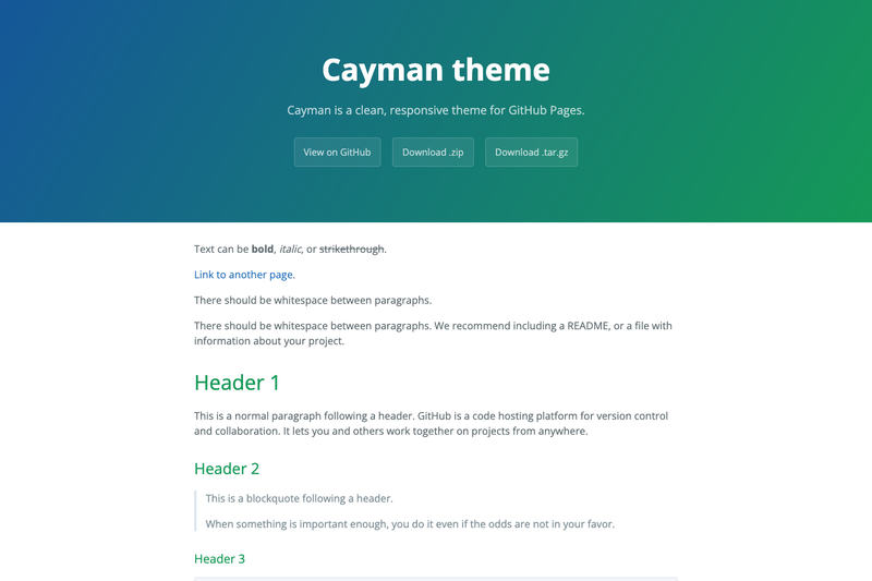 Image for Cayman on template0.com