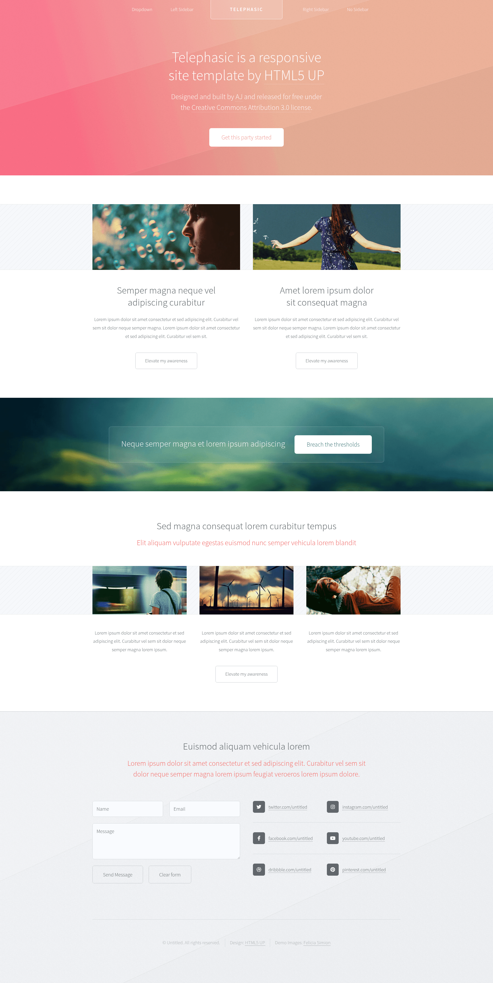 screenshot of Telephasic on template0.com