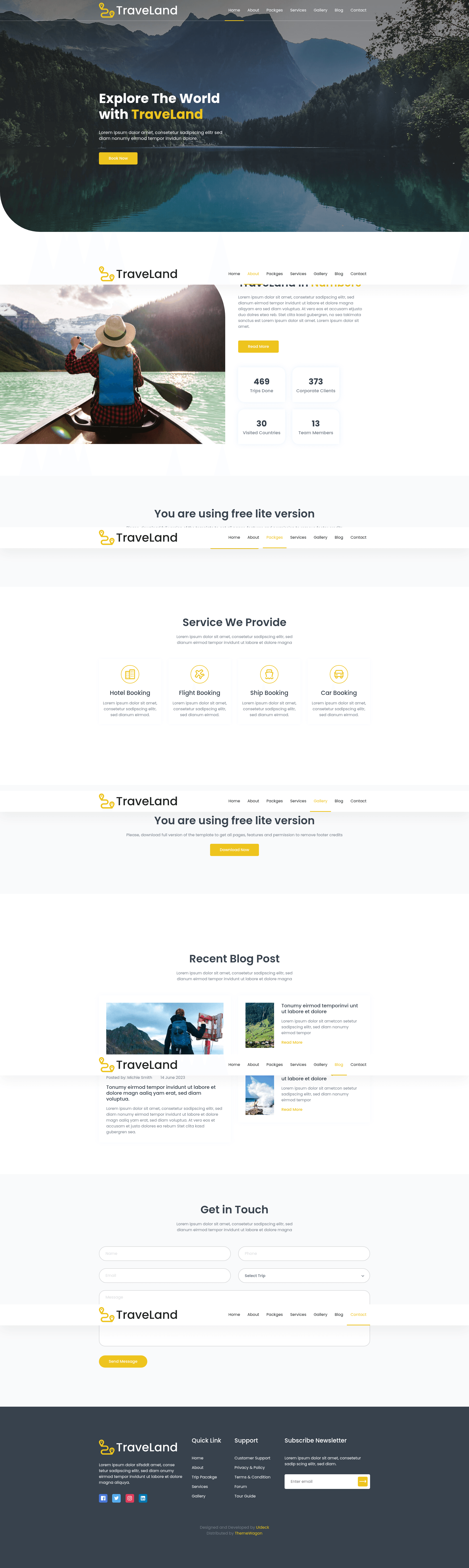 screenshot of TraveLand on template0.com
