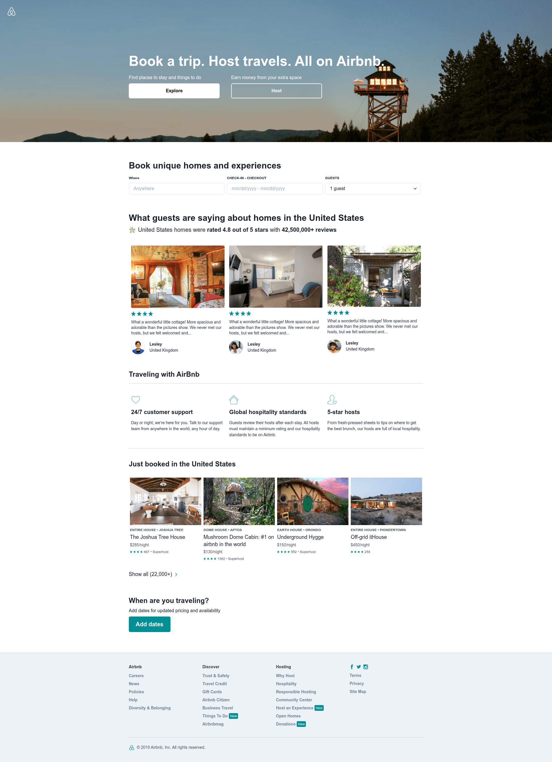 screenshot of Chakra Airbnb on template0.com