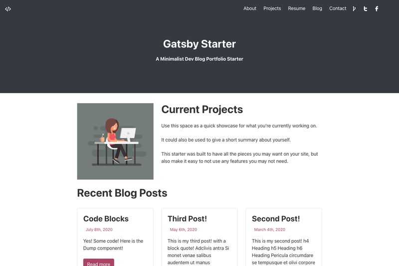 Image for Gatsby Min Dev Blog Portfolio on template0.com Image for Gatsby Min Dev Blog Portfolio on template0.com