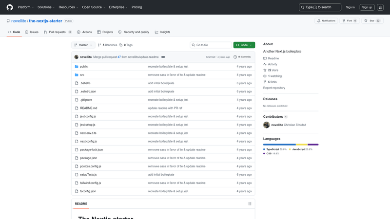 Image for The Nextjs Starter on template0.com