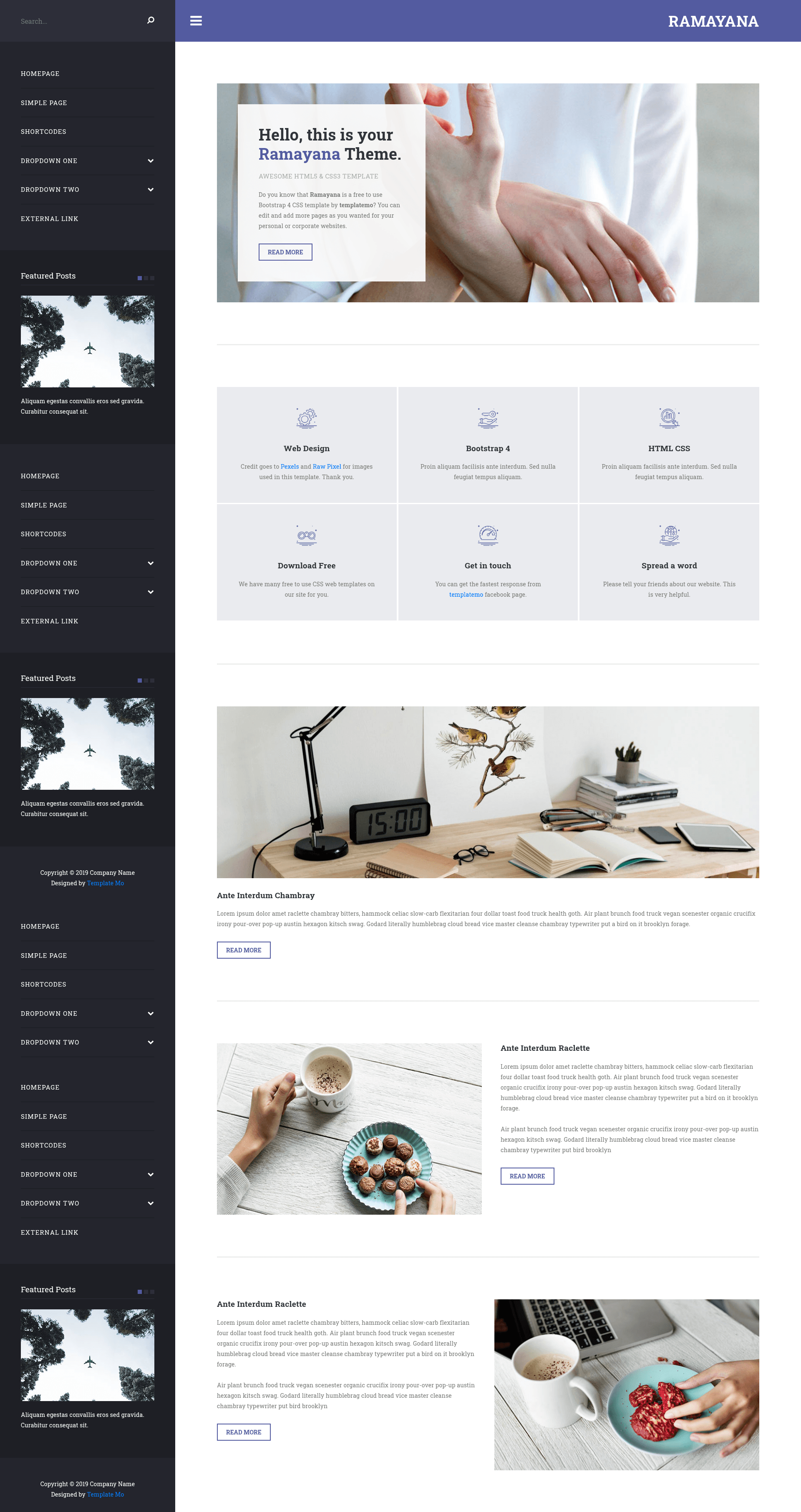 screenshot of Ramayana on template0.com