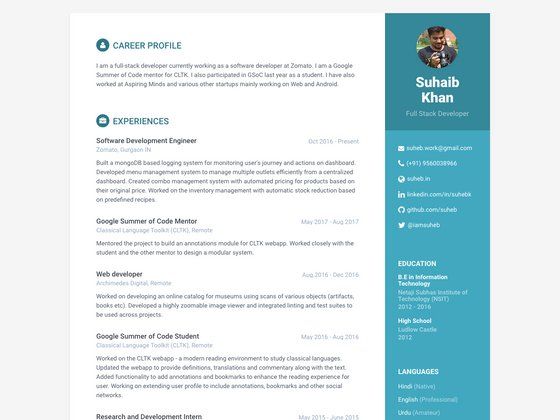 Image for Resume on template0.com