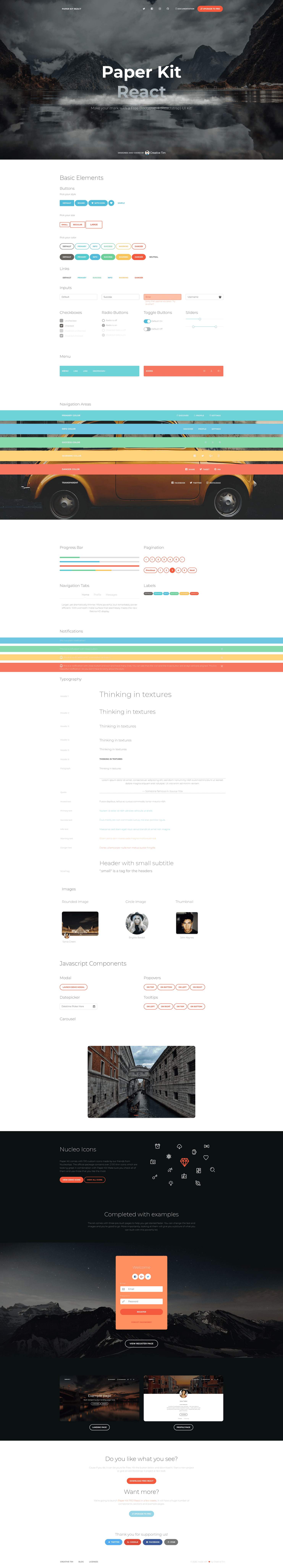 screenshot of Paper Kit React on template0.com