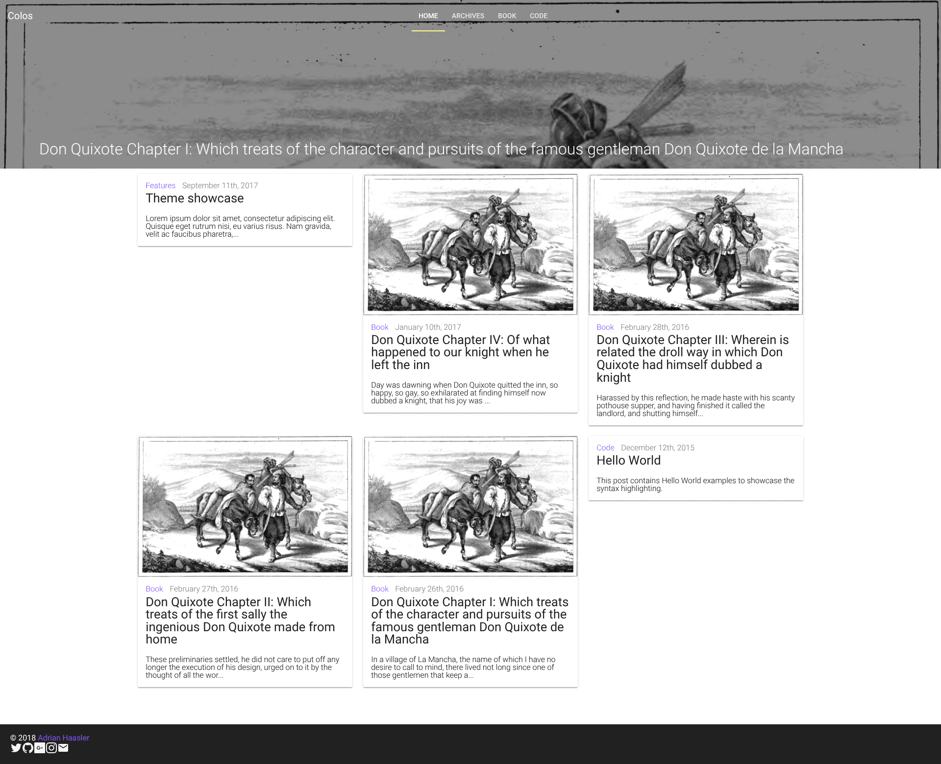 screenshot of Hexo Theme Colos on template0.com