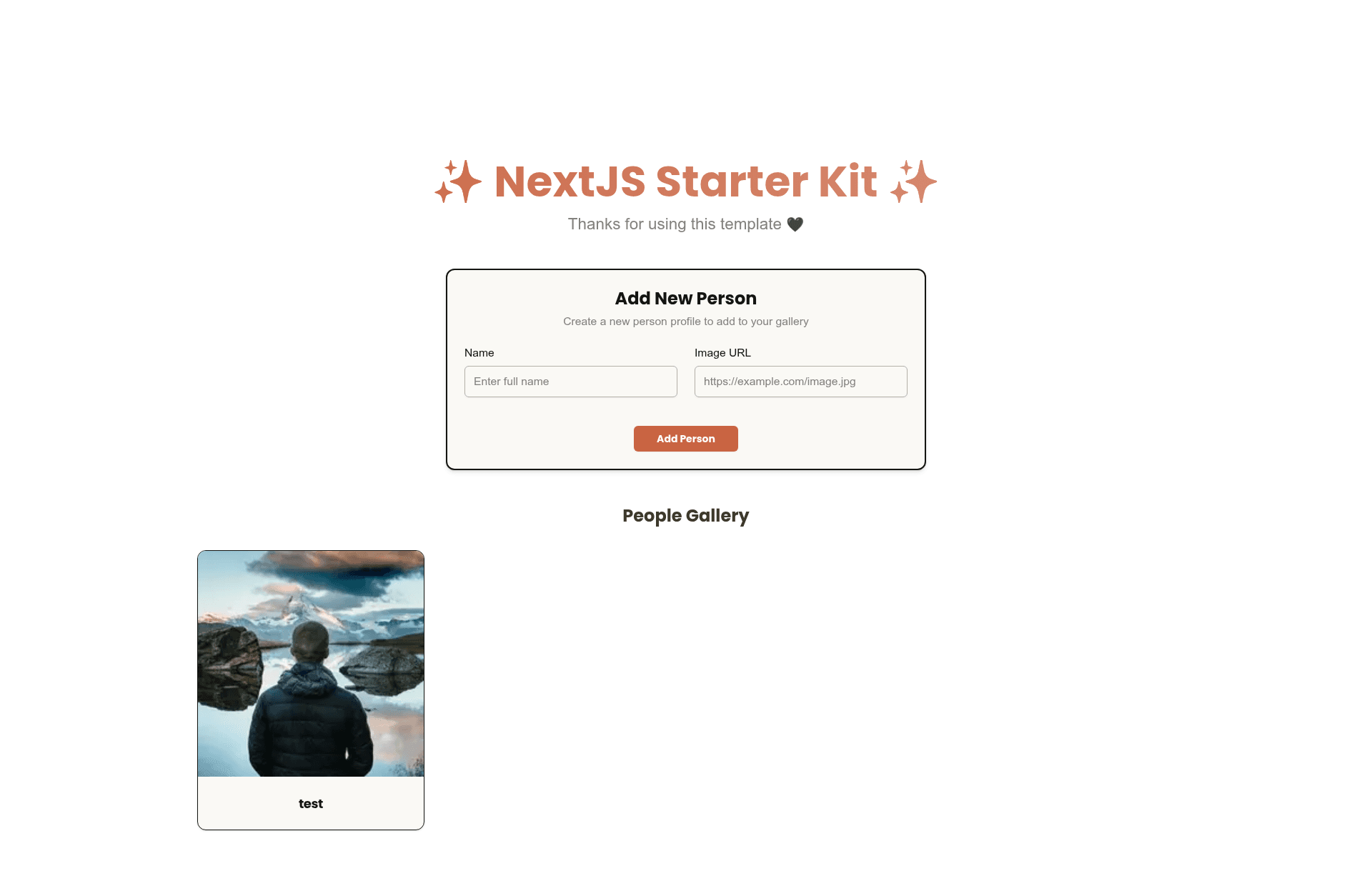 screenshot of Next Hexagonal Architecture on template0.com