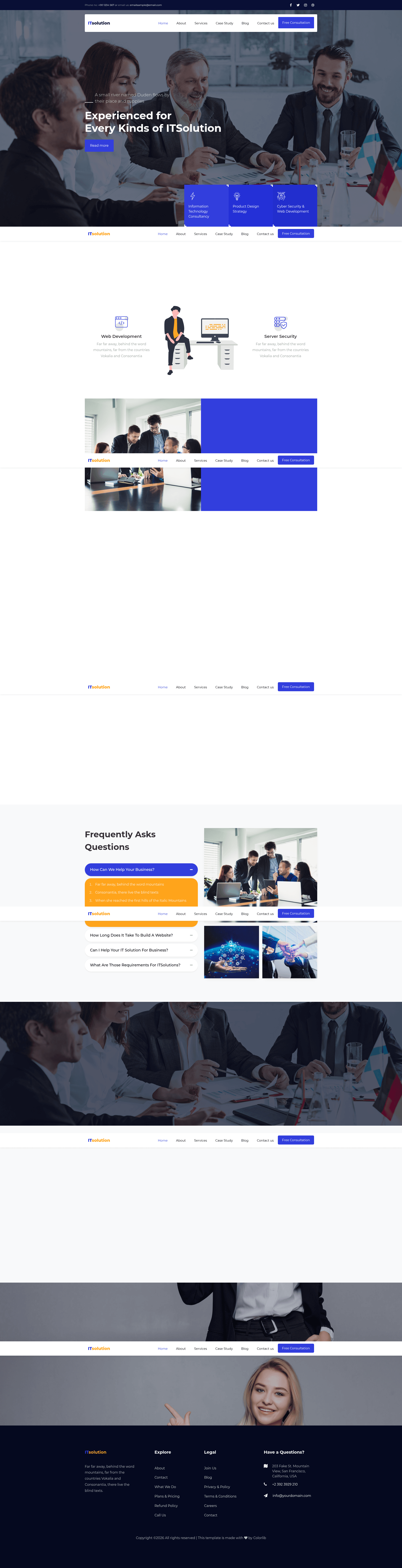 screenshot of IT Solution on template0.com