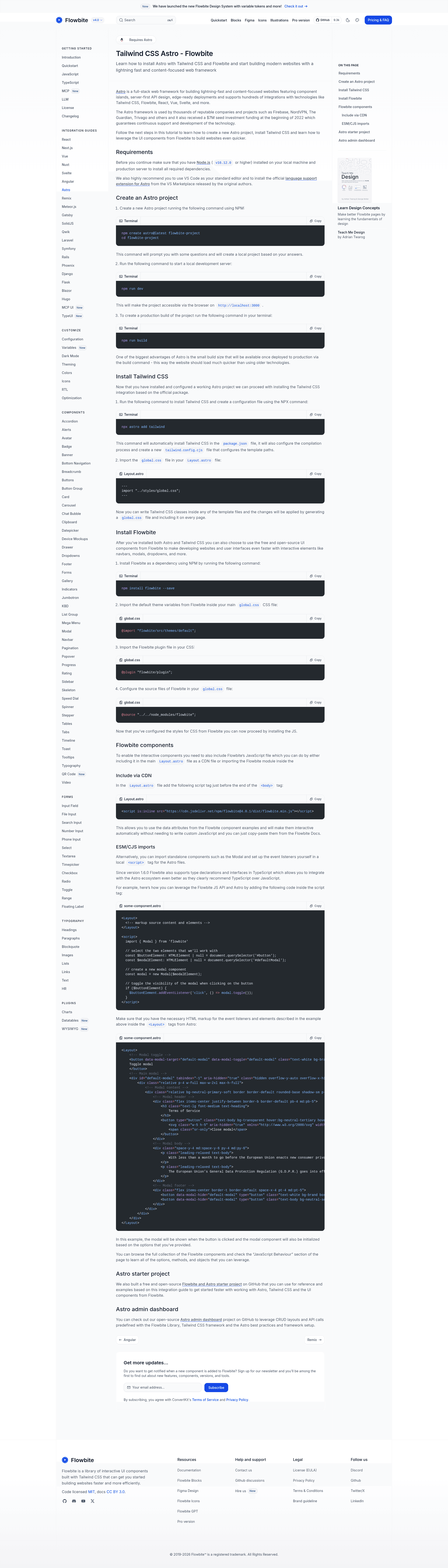 screenshot of Tailwind 4 Astro Starter on template0.com