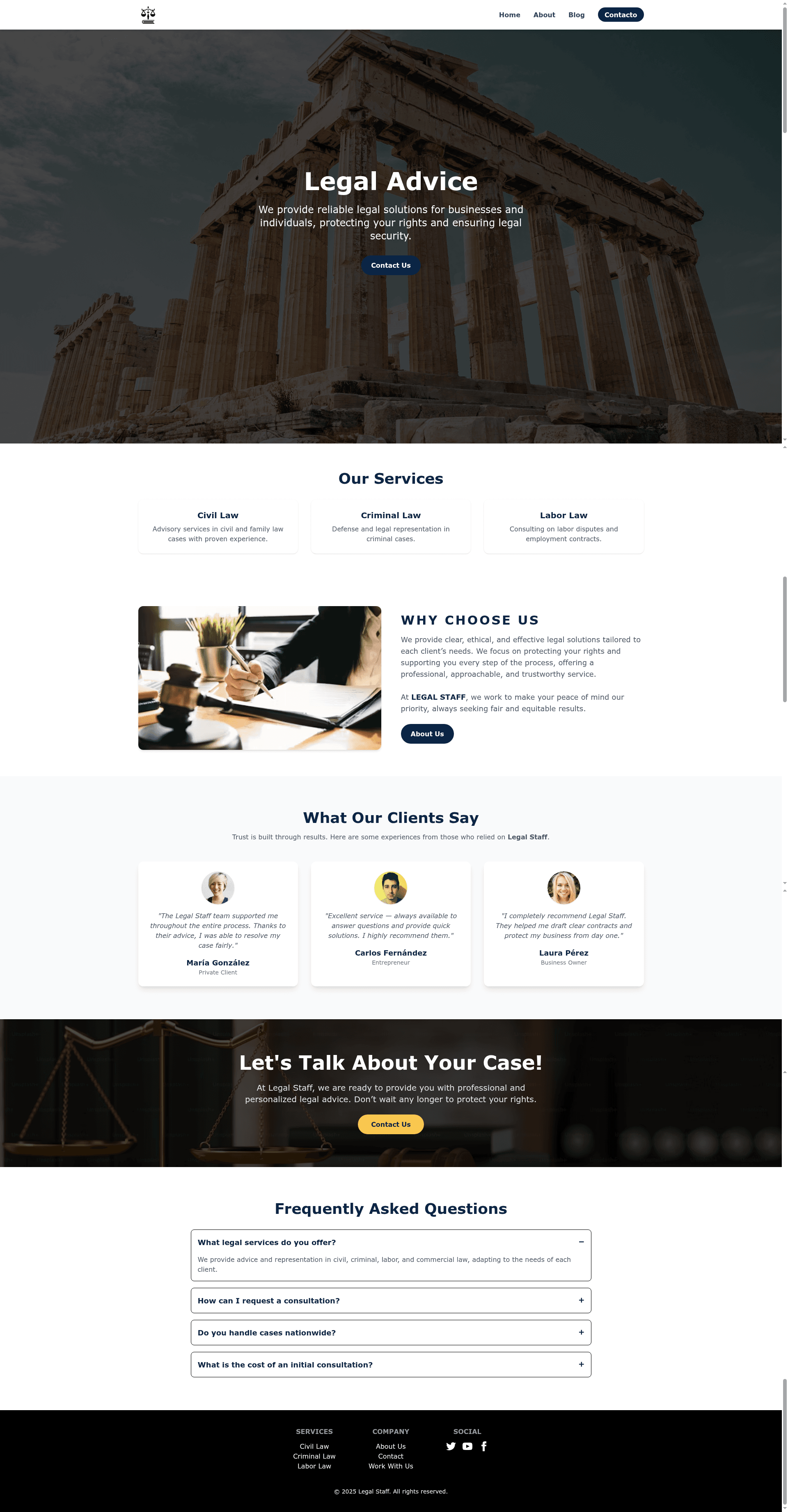 screenshot of Legal Staff on template0.com