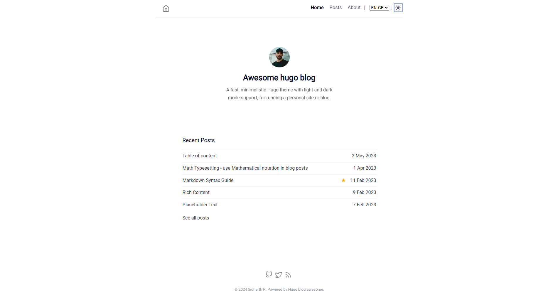 Hugo Blog Awesome preview