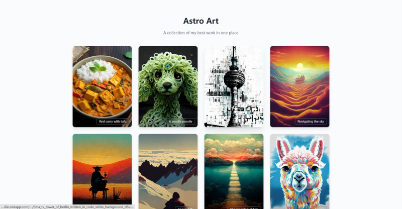 Image for Astro Art Portfolio(portfolio astro template) on template0.com