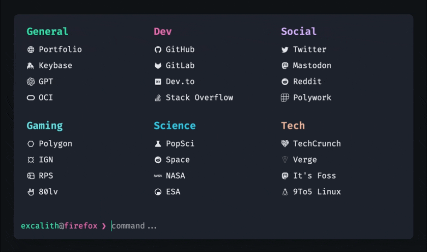 Excalith Start Page preview