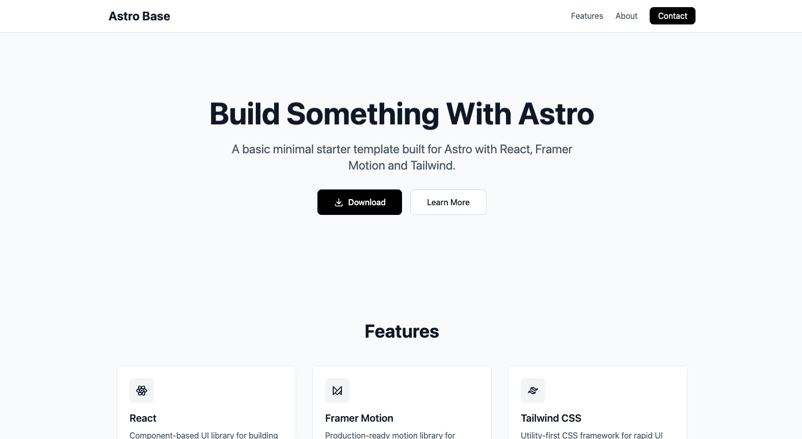 Astro Base preview