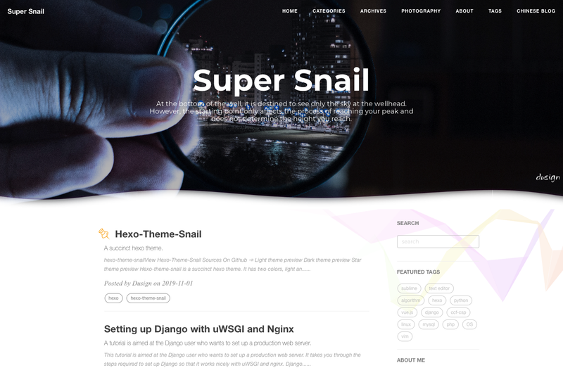 Image for Hexo Theme Snail on template0.com Image for Hexo Theme Snail on template0.com