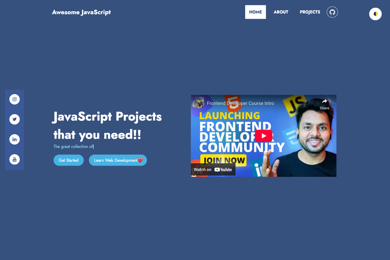 Image for Awesome JavaScript Projects on template0.com