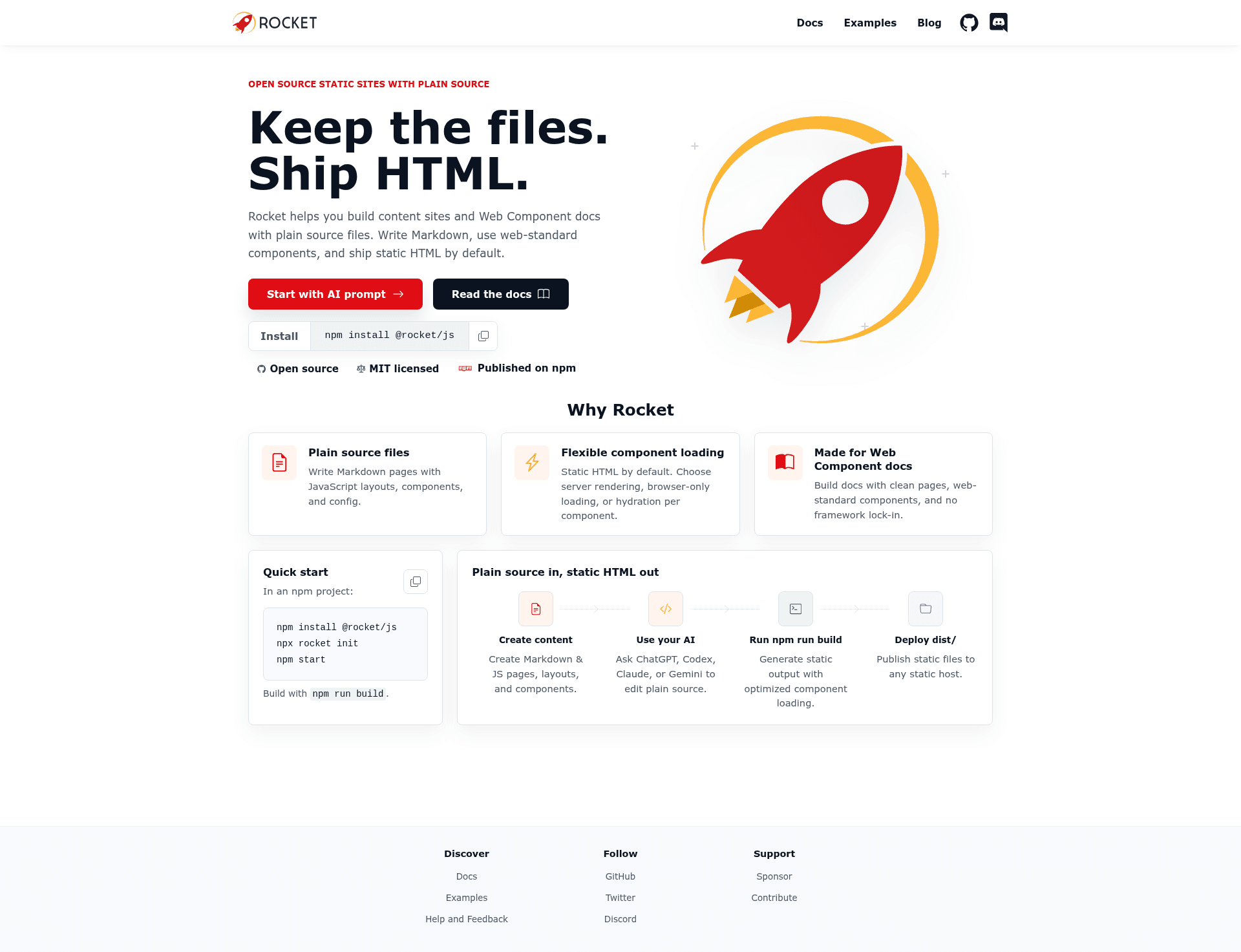 screenshot of Rocket on template0.com