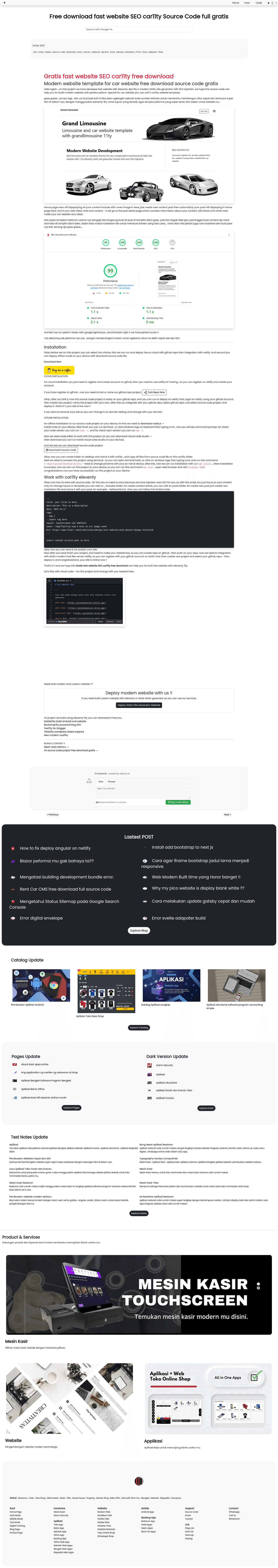 screenshot of Car Website 11ty on template0.com