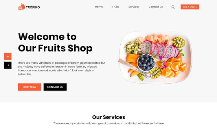 Image for Tropiko - Free Bootstrap 4 Ecommerce Template on template0.com
