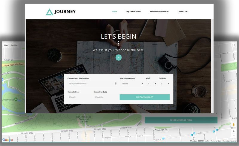 Image for Journey – Free Bootstrap 4 Tourism Template on template0.com