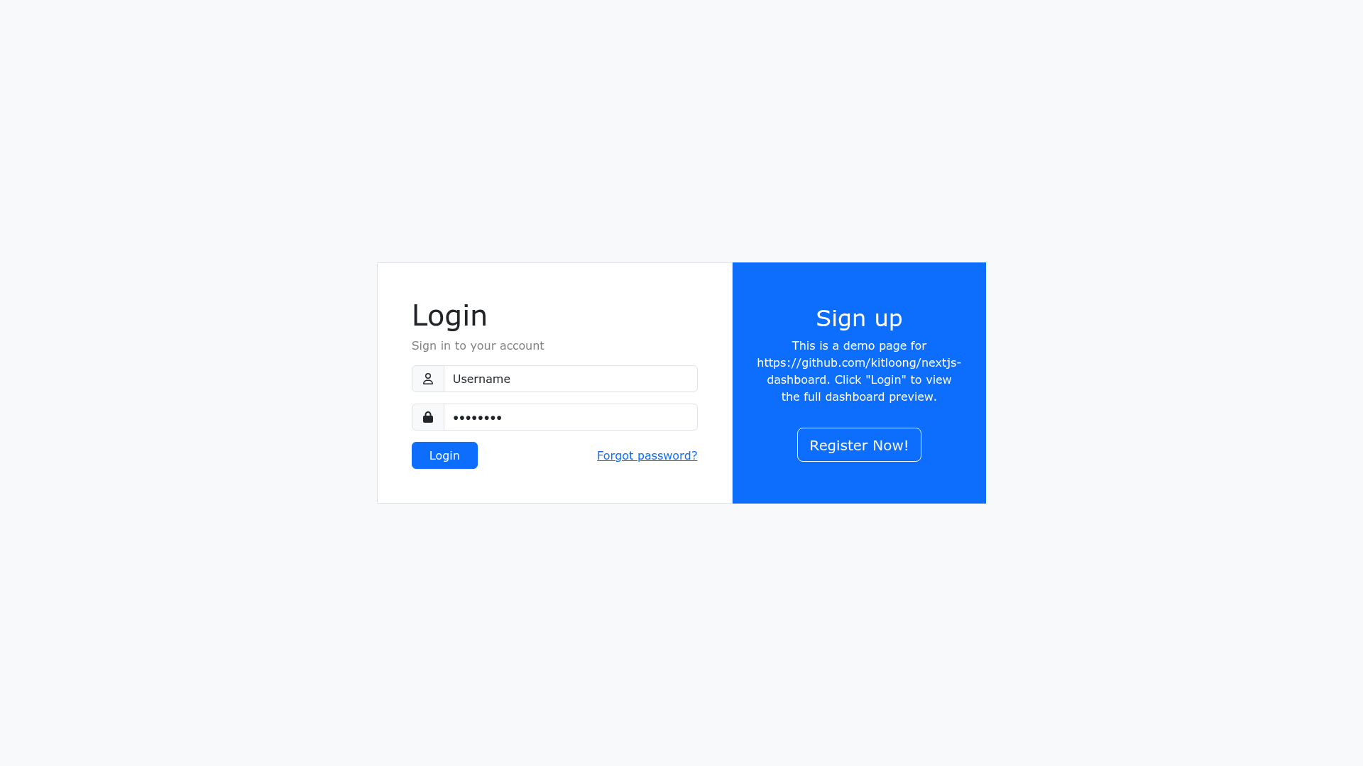 screenshot of nextjs-dashboard on template0.com