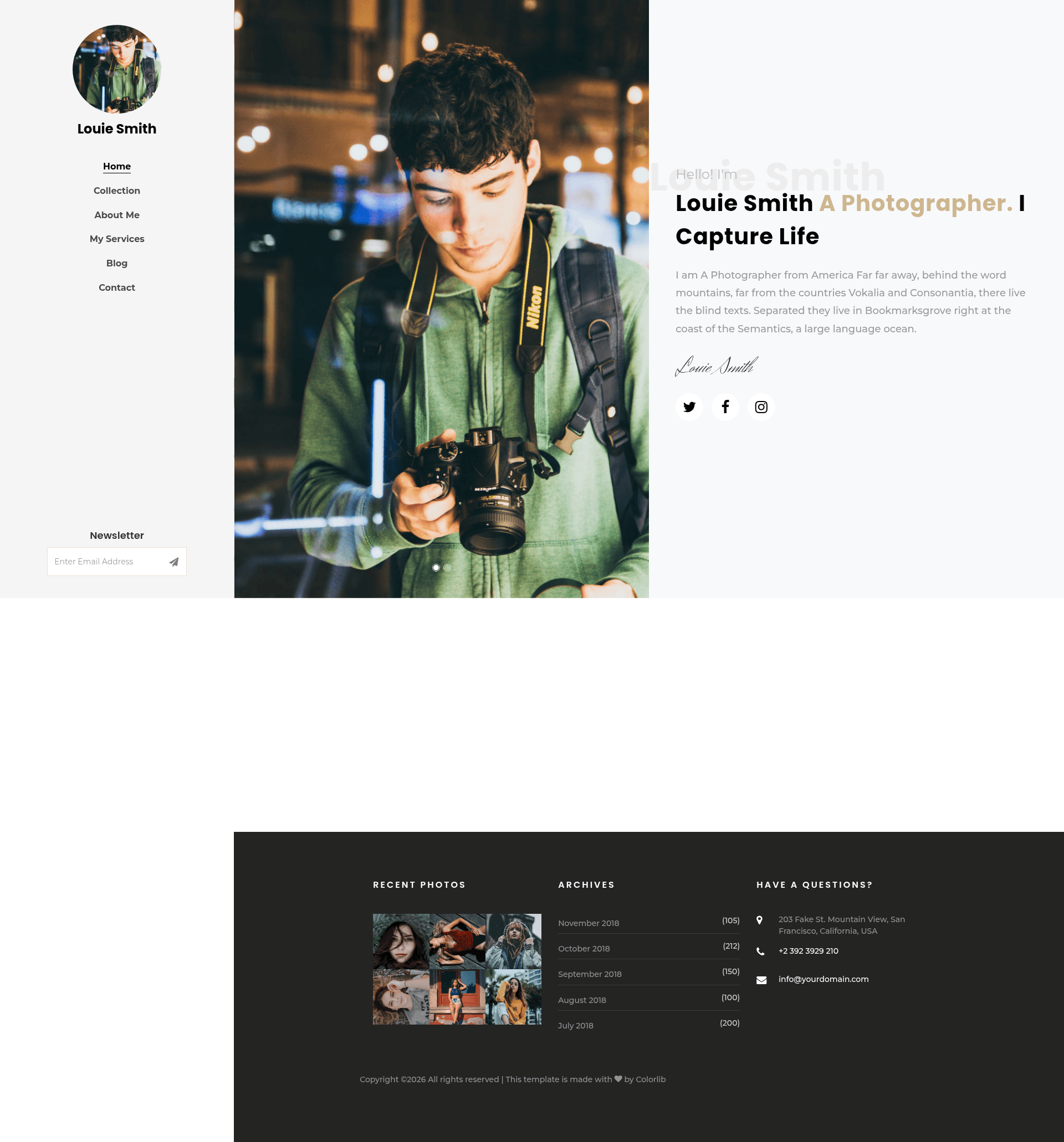 screenshot of Louie on template0.com