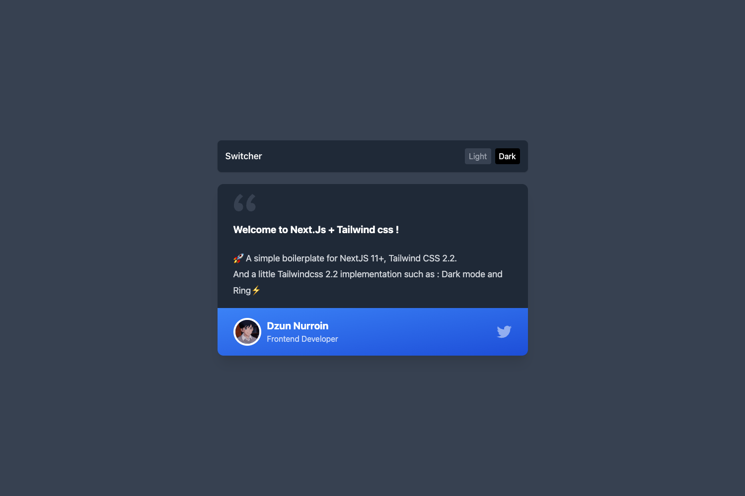Nextjs Tailwind Boilerplate preview