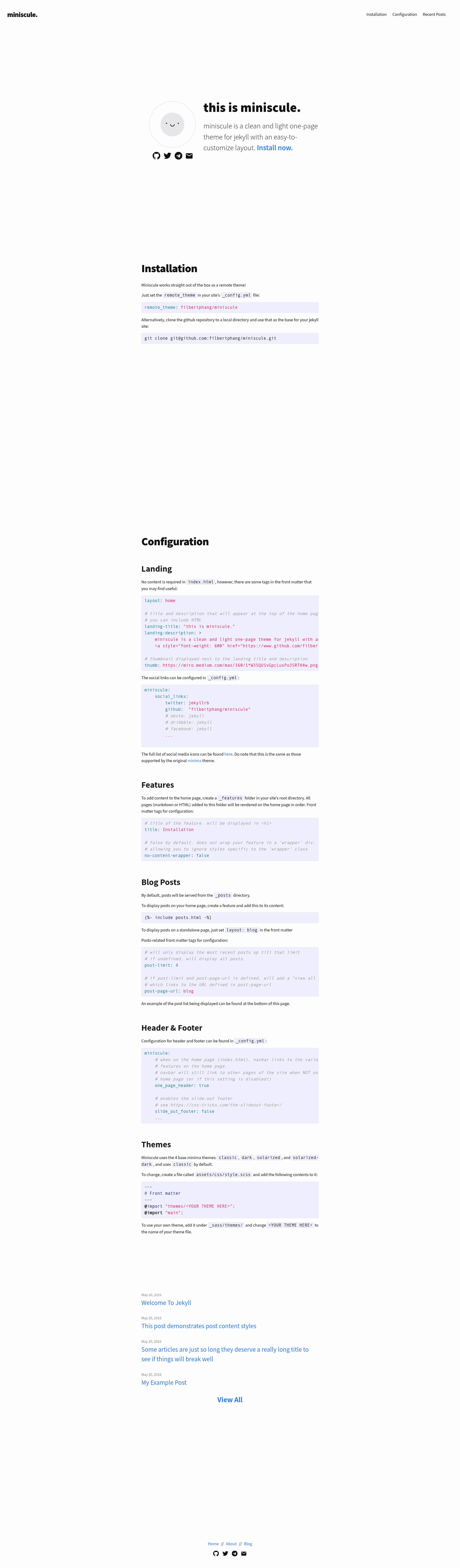screenshot of Miniscule on template0.com