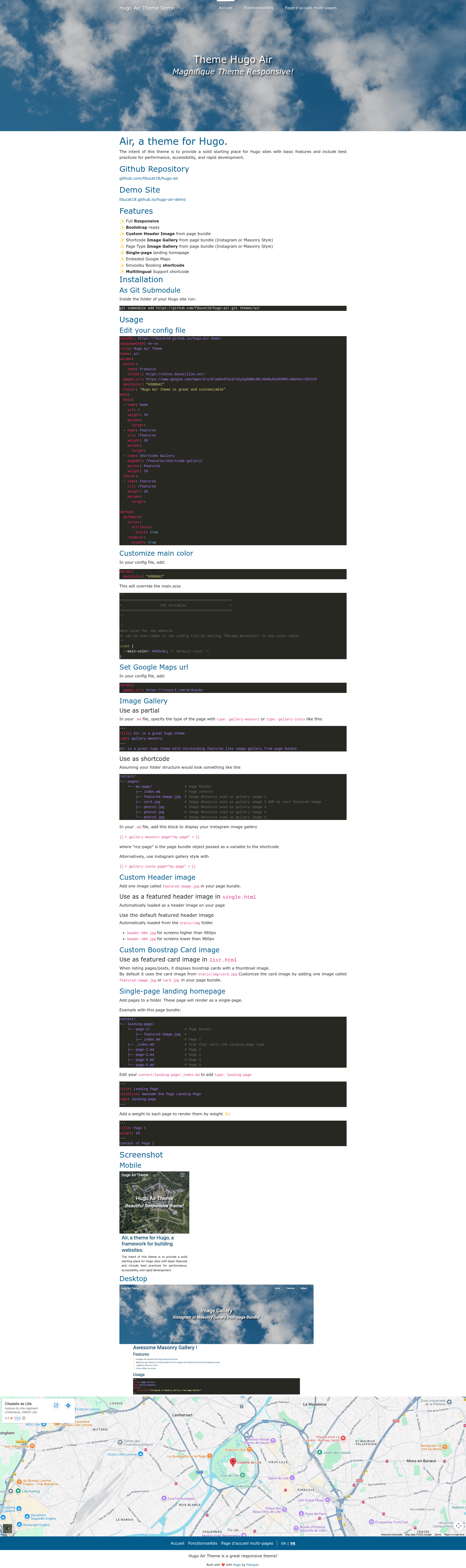 screenshot of Air on template0.com