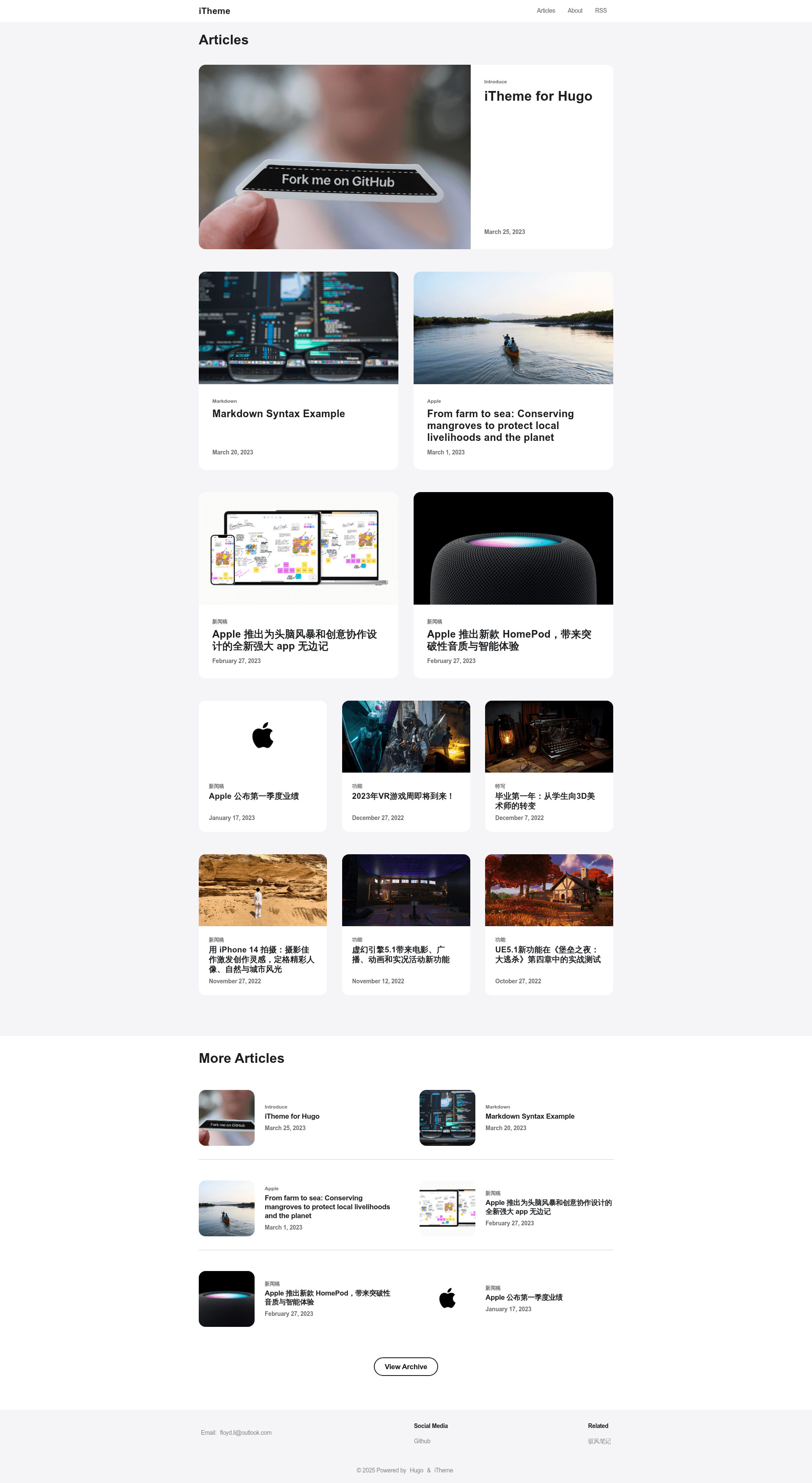 screenshot of iTheme on template0.com