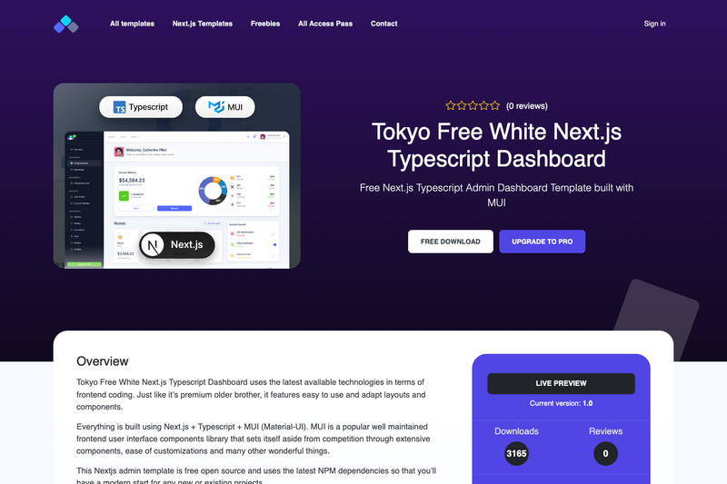 Image for Tokyo Free White Next.js Admin Dashboard on template0.com Image for Tokyo Free White Next.js Admin Dashboard on template0.com