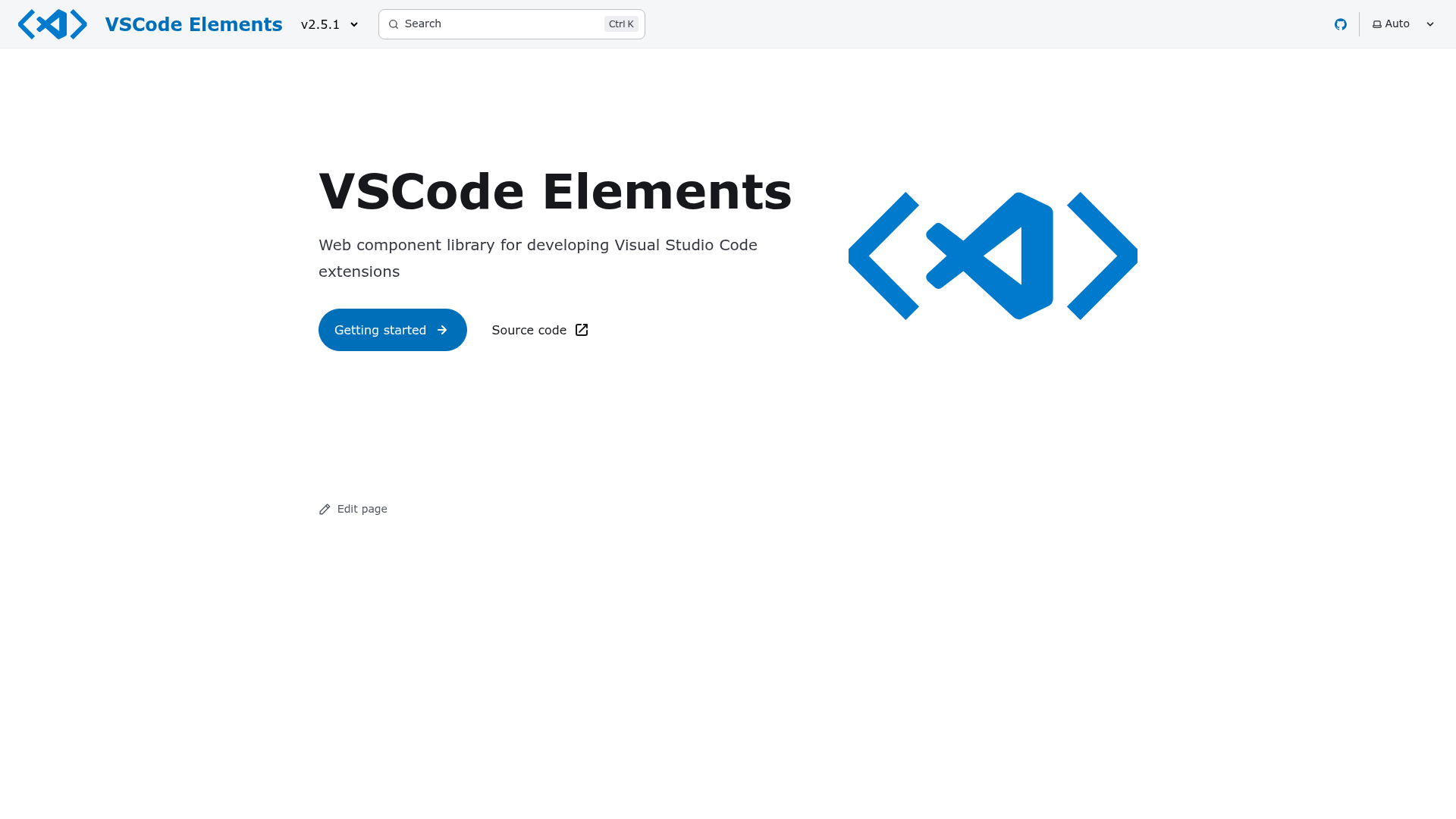 screenshot of VSCode Elements on template0.com